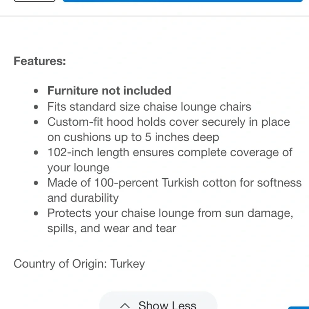 linum home textiles standard size chaise lounge COVER, set of 2 aqua